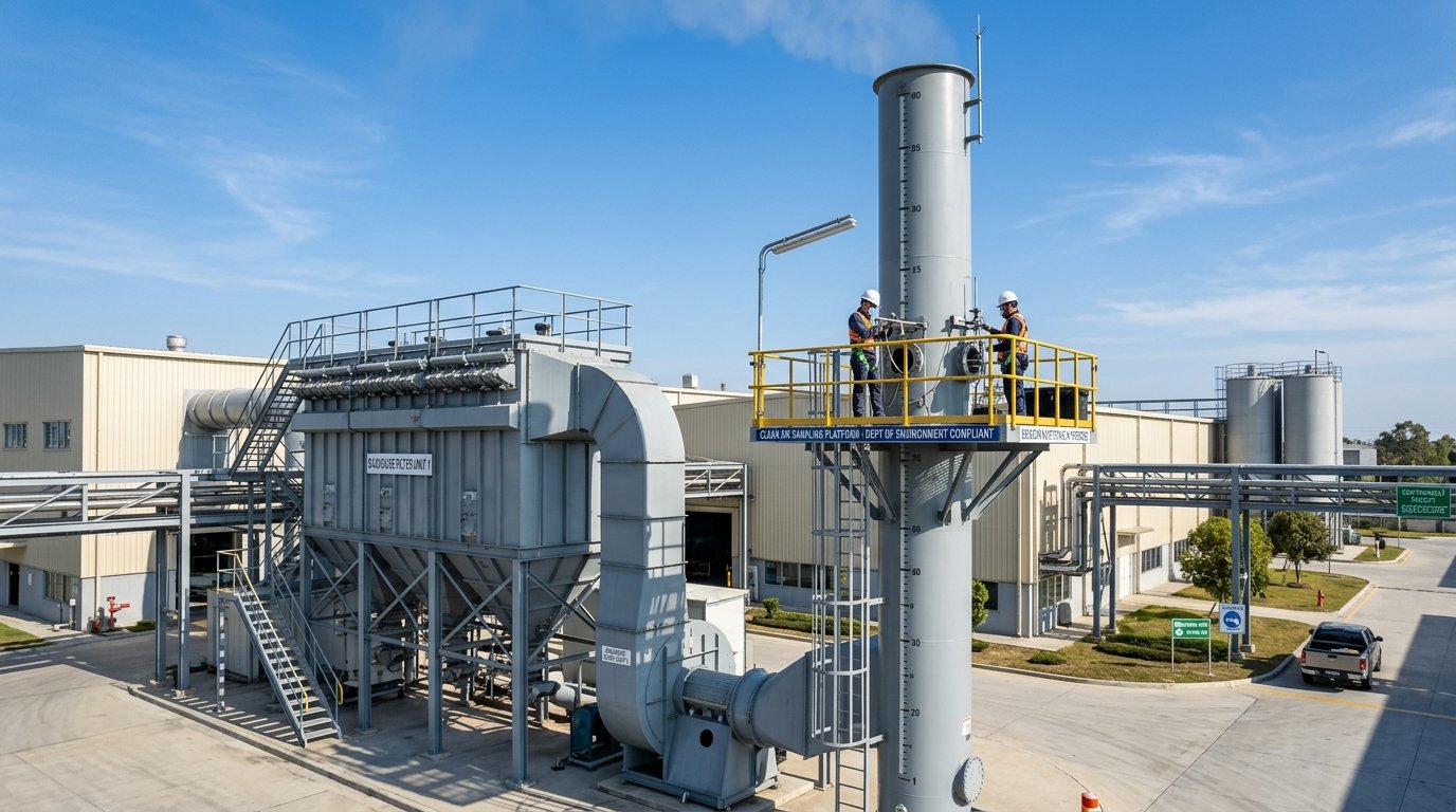 DOE Isokinetic Sampling Platform on Chimney